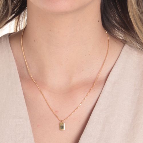 Cadena de plata con baño de oro 1mm 18.5" para mujer