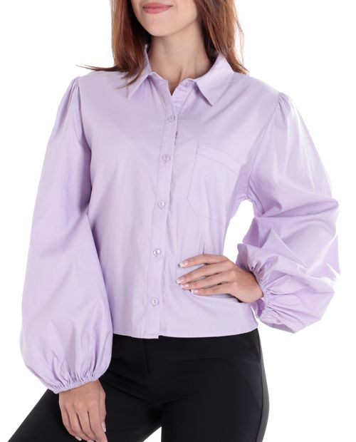 Blusa Unexpected camisera morada manga larga para mujer
