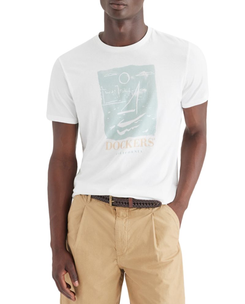 104686449-Camiseta-Dockers-blanca-estampada-para-hombre
