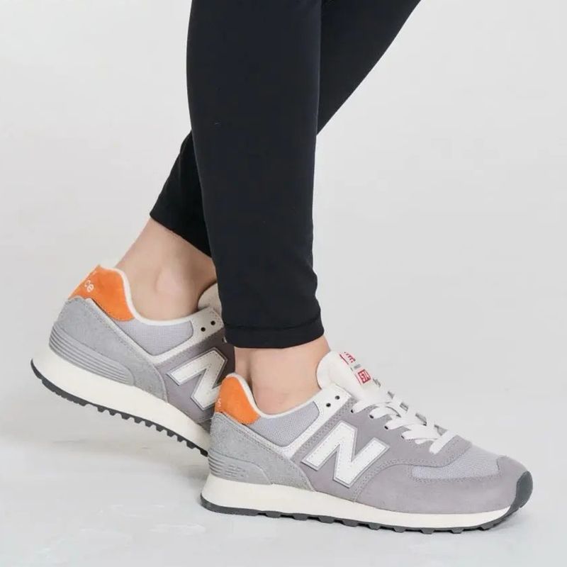 New balance 574 gris y naranja online