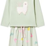 104716657-Pijama-verde-con-estampado-de-llama-para-niña