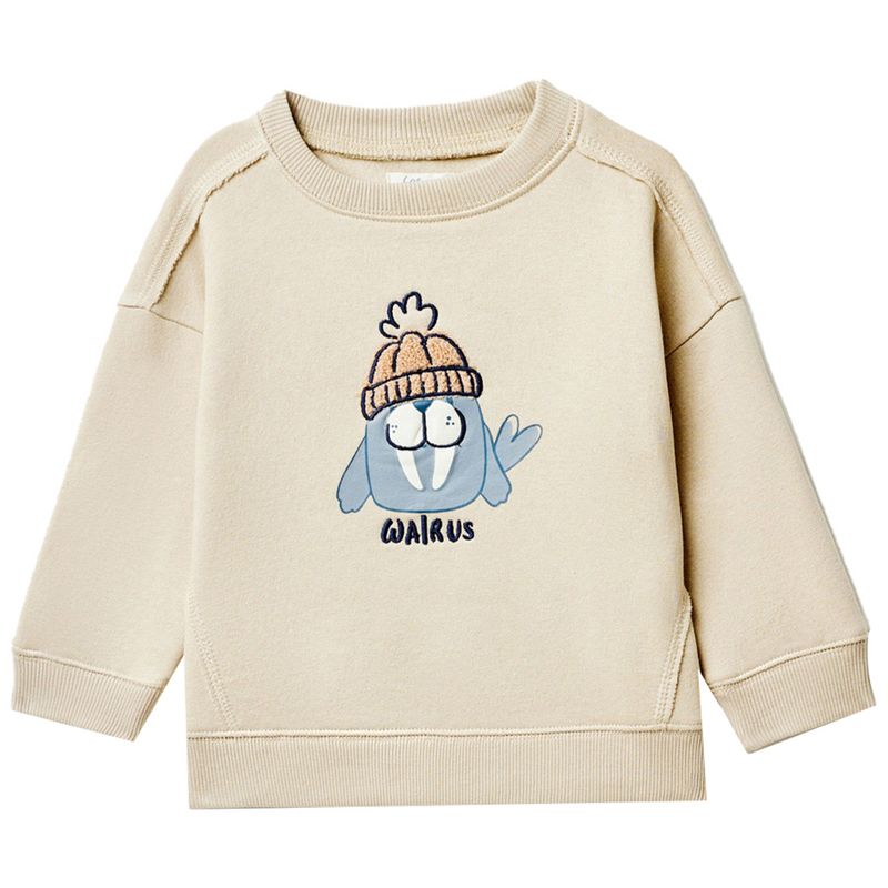 104714530-Sudadera-beige-con-estampado-para-bebe-niño
