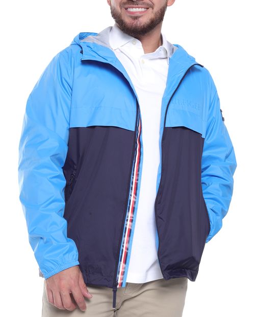 Chaqueta impermeable Tommy Hilfiger color block para hombre