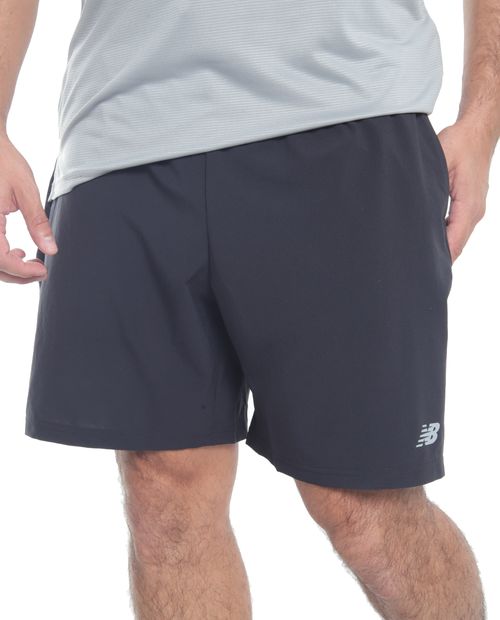 Short deportivo New Balance negro sólido para hombre