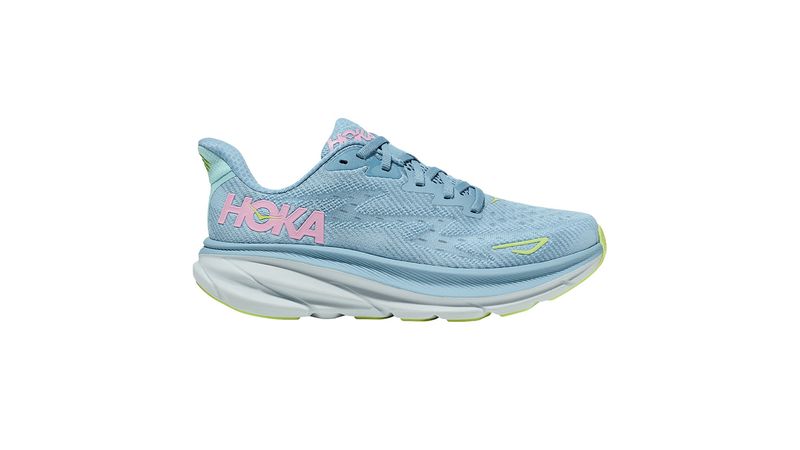 Zapato Hoka Clifton deportivo color celeste para mujer