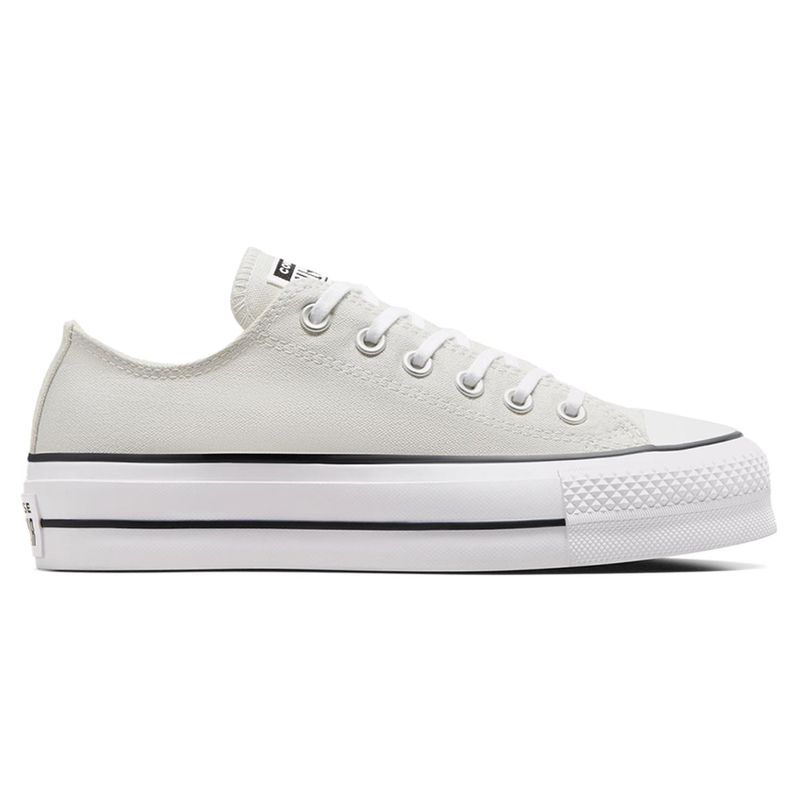 Zapato Converse Chuck Taylor All Star Lift casual color gris blanco para mujer