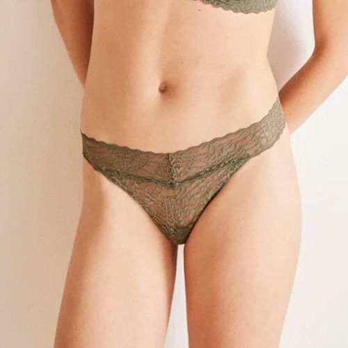 Tanga Women Secret verde de cintura media para mujer