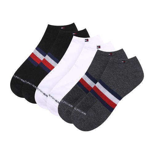Pack de 3 pares de calcetines Tommy Hilfiger liner negros, blancos y grises para hombre