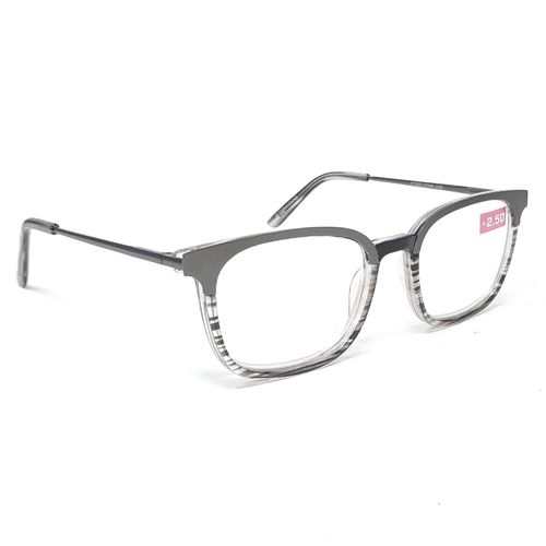 Lentes de prescripción cuadrados +2.50 Foster Grant acetato unisex