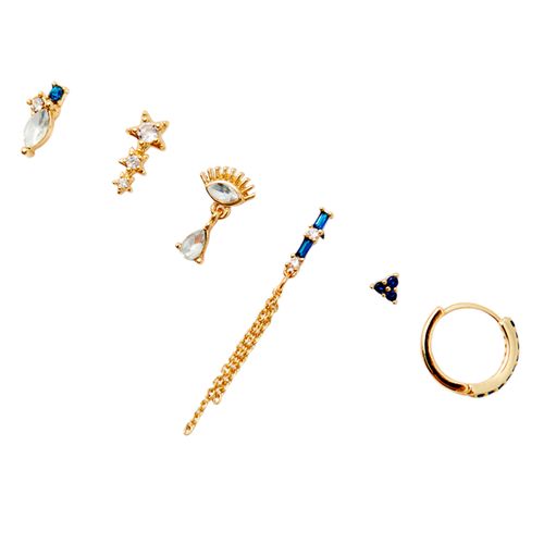 Conjunto aretes con baño de oro para mujer