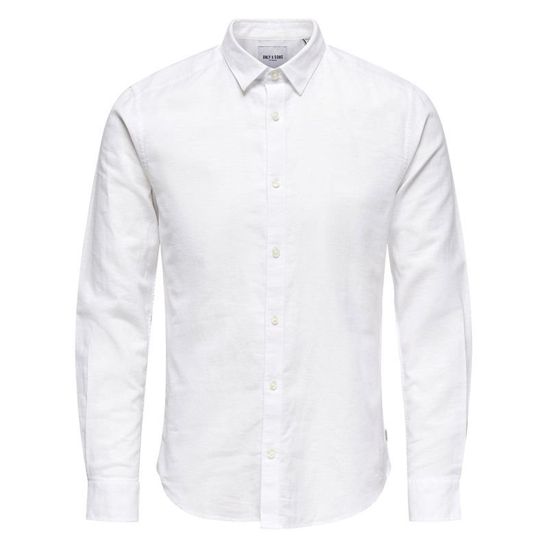 Camisa blanca manga larga para hombre