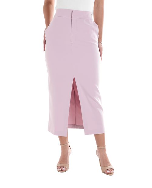 Falda Unexpected midi morado lila de cintura alta para mujer