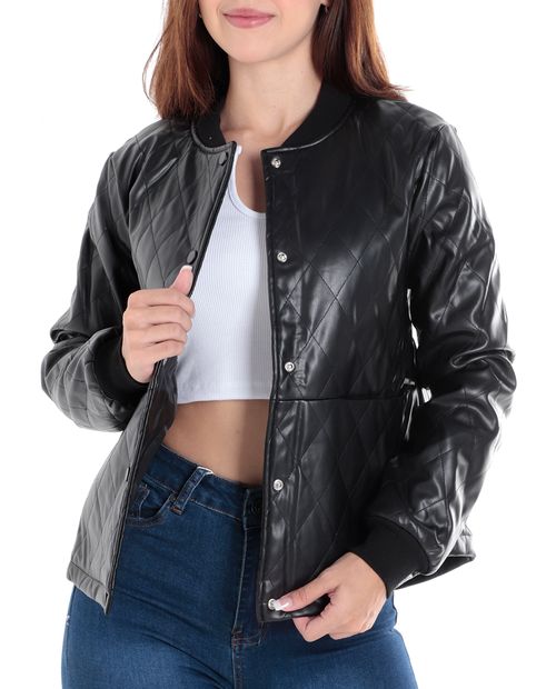 Pu jacket Unexpected negra manga larga para mujer