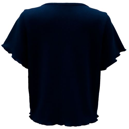 Blusa azul con estampado de cerezas para niña