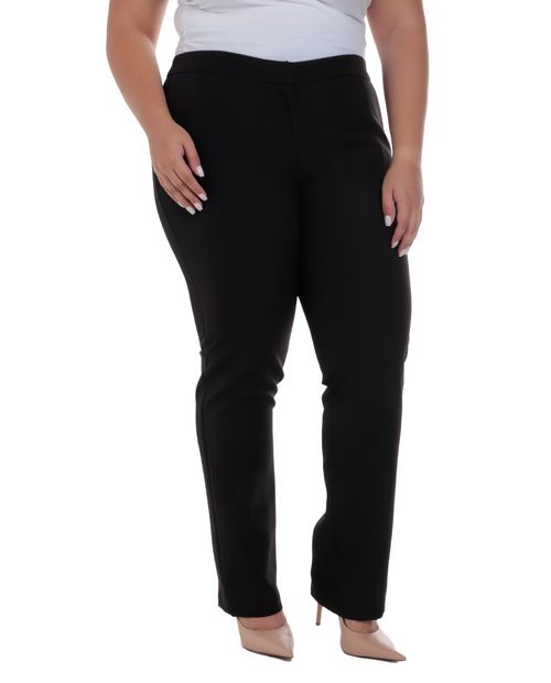 Pantalón Sabrina clásico negro de cintura media para mujer