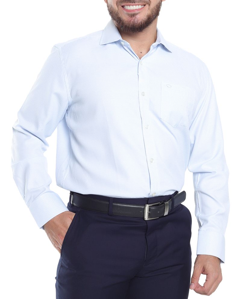 104682064-Camisa-classic-fit-Oscar-de-la-Renta-celeste-micro-cuadros-para-hombre
