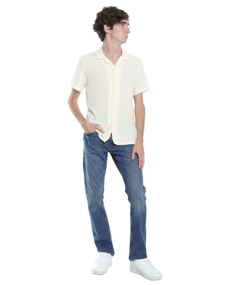104565569-Camisa-Denim---Flower-beige-con-textura-para-hombre