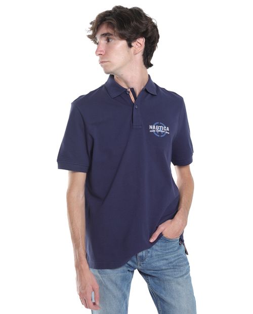 Camisa polo Nautica Jeans Co. navy bordada para hombre