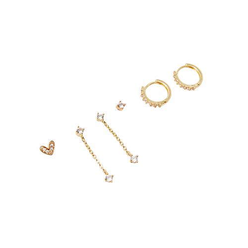 Set de aretes con baño de oro para mujer