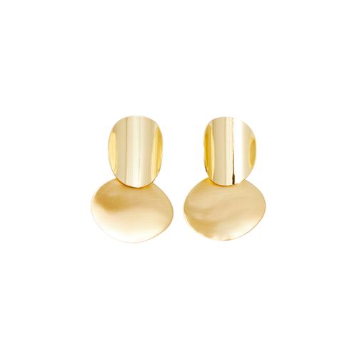 Aretes metálicos dorados para mujer