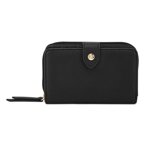 Billetera zip around Nine West Lenna color negro para mujer