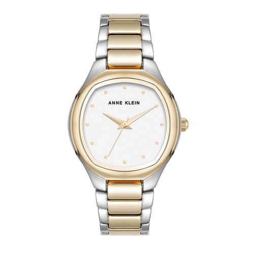 Reloj Anne Klein metalico análogo dorado/plateado para mujer