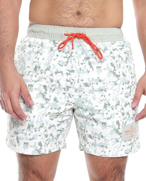 Traje de baño Nautica Jeans Co. gris estampado camuflaje para hombre