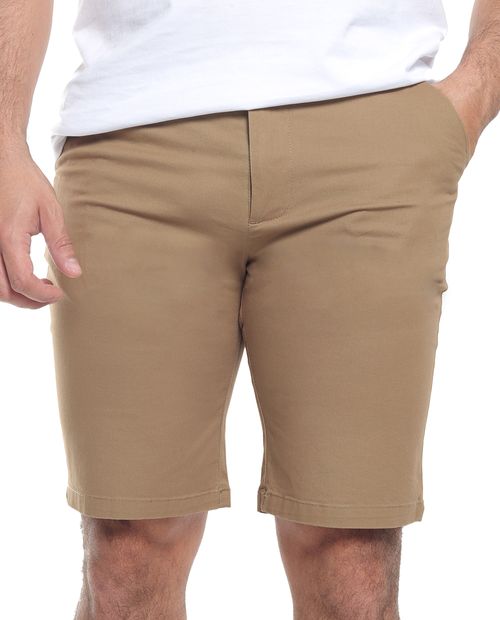 Short chino Gents regular fit khaki sólido para hombre