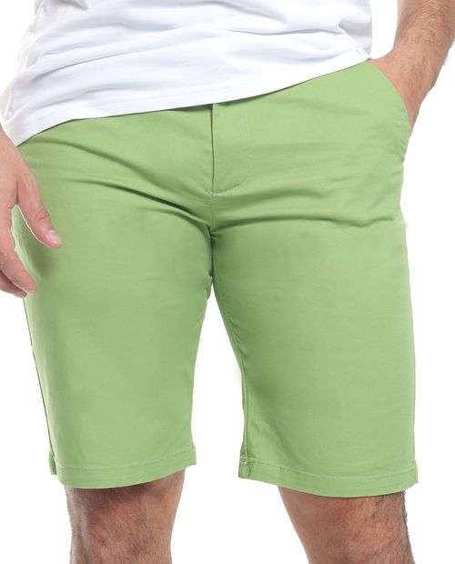 Short chino Gents regular fit verde sólido para hombre