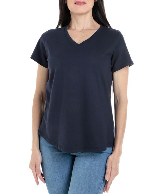 Camiseta Nicolle azul manga corta para mujer