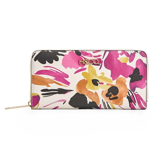 Billetera zip around H&Co multicolor para mujer