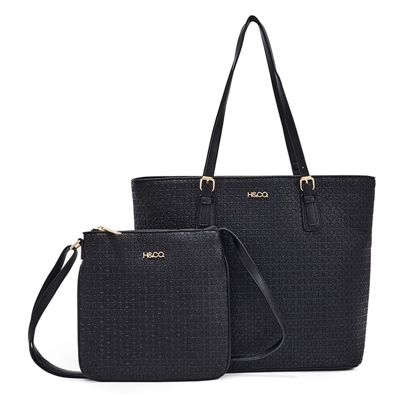 Set de carteras tote/crossbody H&Co color negro para mujer - Siman ...
