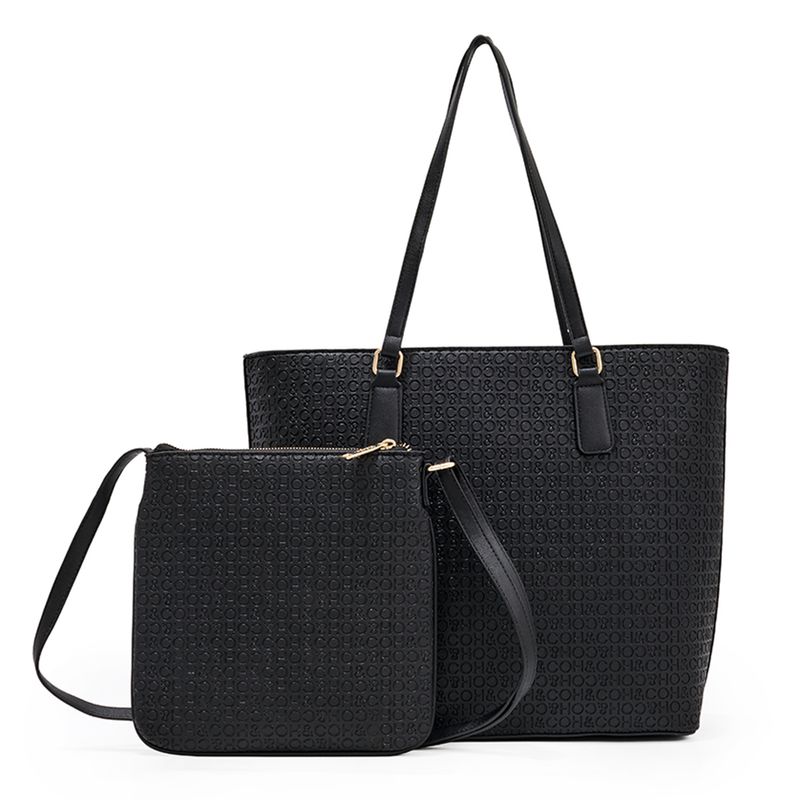 Set de carteras tote/crossbody H&Co color negro para mujer - Siman ...