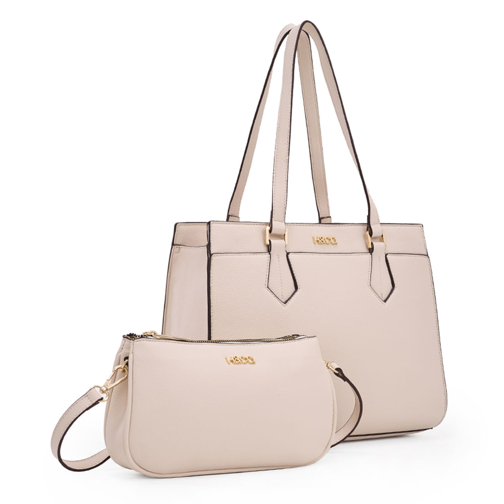 Set de carteras satchel/shoulder bag H&Co color beige para mujer ...