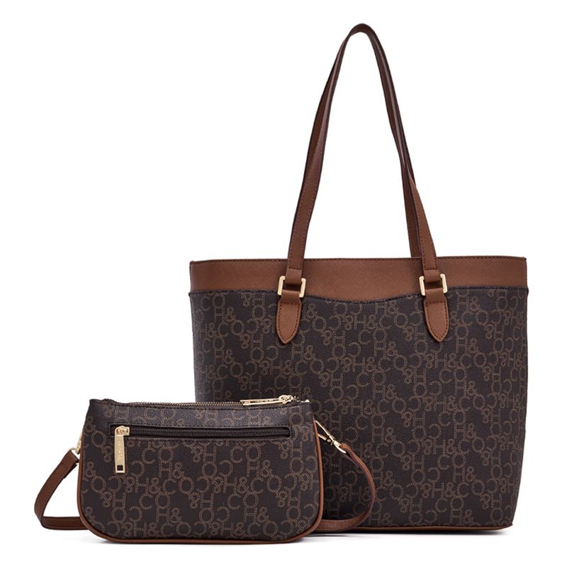 Set de carteras tote/shoulder bag H&Co color café para mujer - Siman ...
