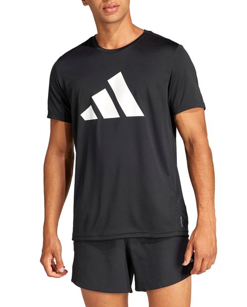 Camiseta deportiva Adidas negra estampada para hombre