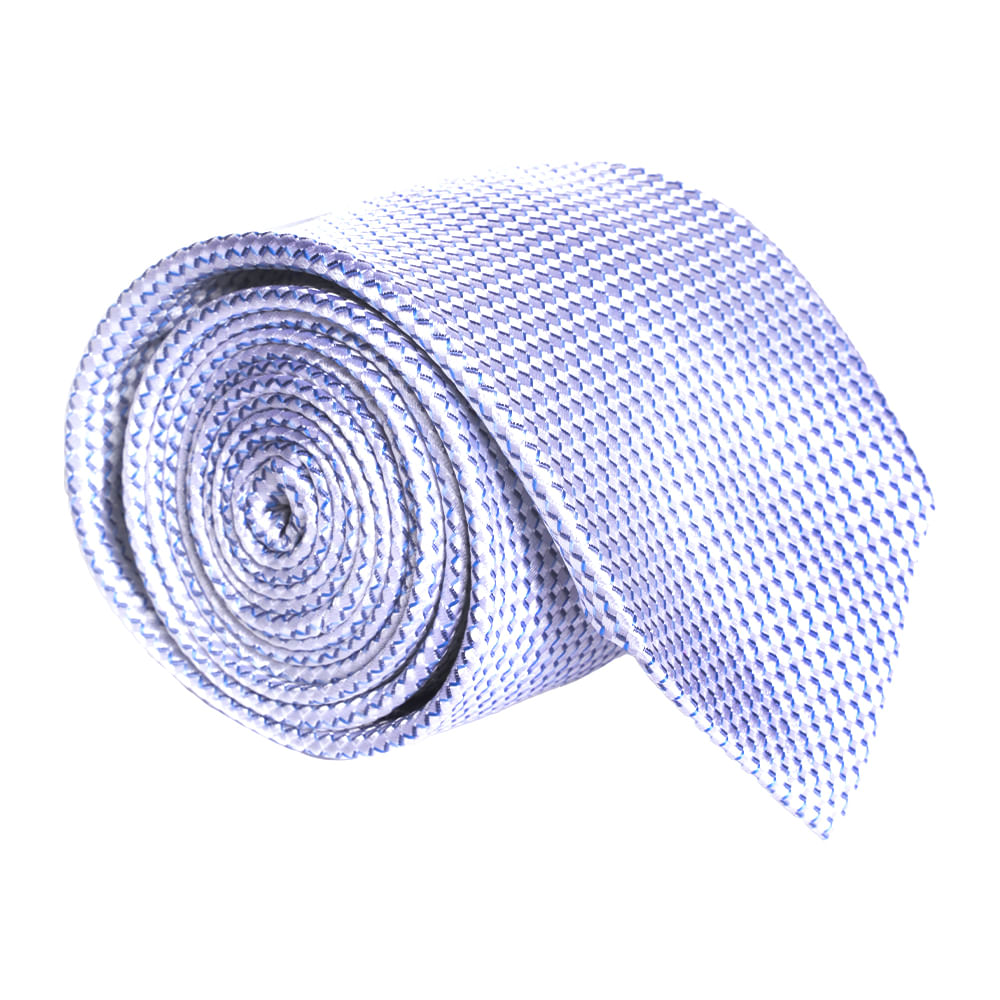 Corbata Zanetti Blue regular fit plateado mini print para hombre ...