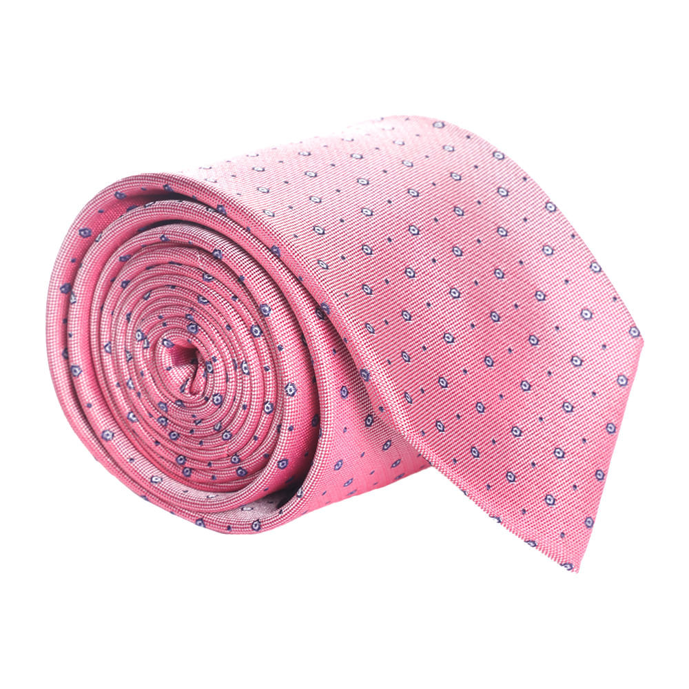 Corbata Zanetti Blue regular fit rosada mini print y de puntos para hombre