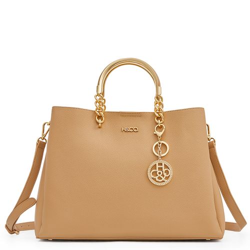 Cartera satchel H&Co color café para mujer