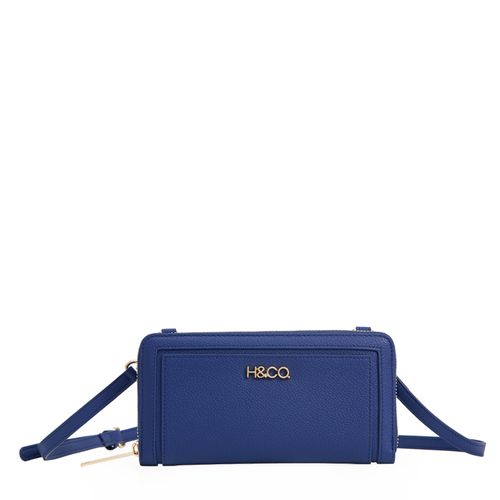 Billetera zip around H&Co color navy para mujer