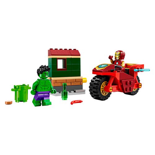 Lego Marvel - Iron Man con bicicleta y Hulk