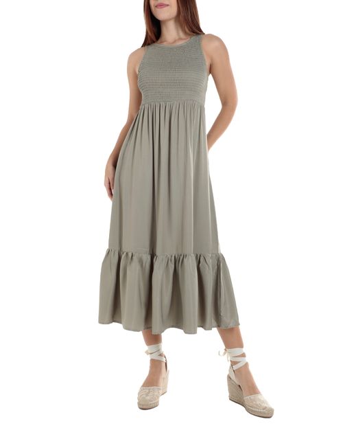 Vestido Orange midi verde sin mangas para mujer