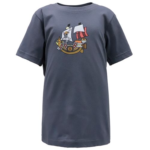 Camiseta gris con estampado de luffy para niño