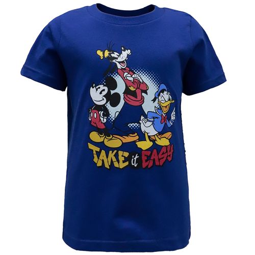 Camiseta azul con estampado de mickey mouse para niños