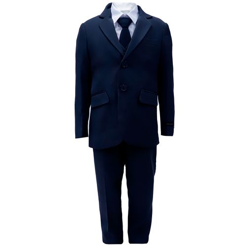 Traje formal de 5 piezas bicolor sólido para niño