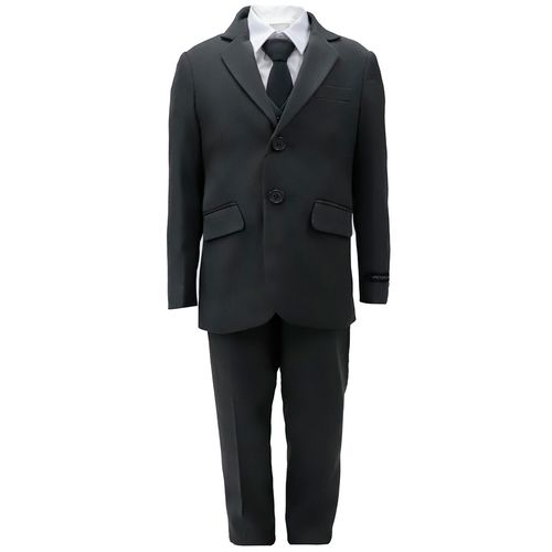 Traje formal de 5 piezas bicolor sólido para niño