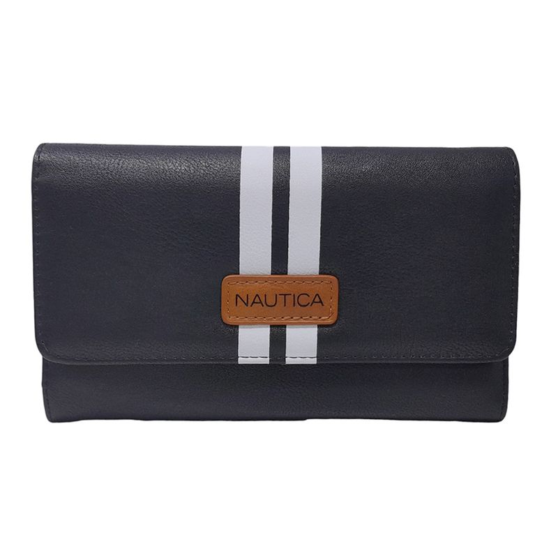 Billetera flap náutica color negro para mujer Siman El Salvador