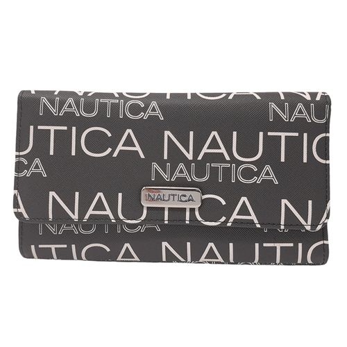 Billetera flap Nautica color negro para mujer