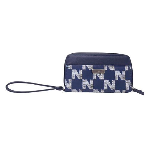 Billetera zip around Nautica color azul para mujer