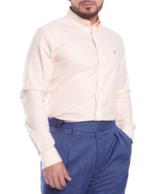 Camisa casual Puro Ego amarilla rayada para hombre